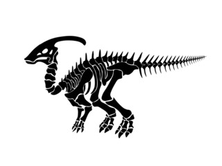 Fototapeta na wymiar Vector illustration with dinosaur skeleton isolated on a white background.