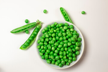 green peas on isolated white background