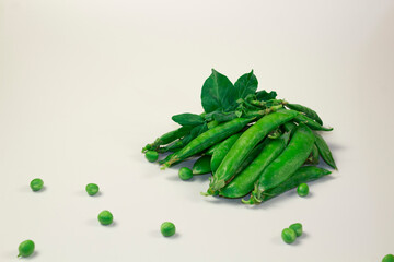 green peas on isolated white background