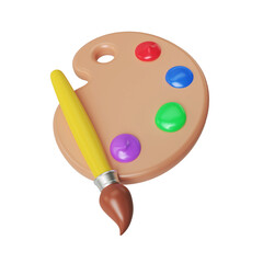 Brush Painting 3D Illustration