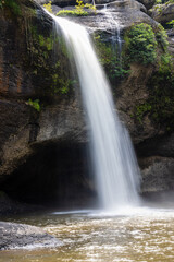 Fototapeta premium Waterfalls and beautiful nature in the forest on Khao Yai National Park in Thailand.