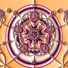 Fractal artwork, infinite ornamental shapes. decorative spiral background. unique and creative design. abstract colorful illustration