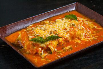 big bad wolf with tomato sauce and cheese