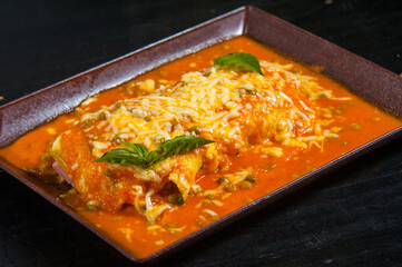 big bad wolf with tomato sauce and cheese