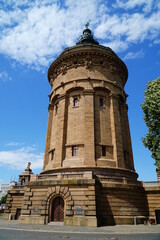 Landscape of Water tower at Friedrichsplatz in the city of Mannheim, Germany