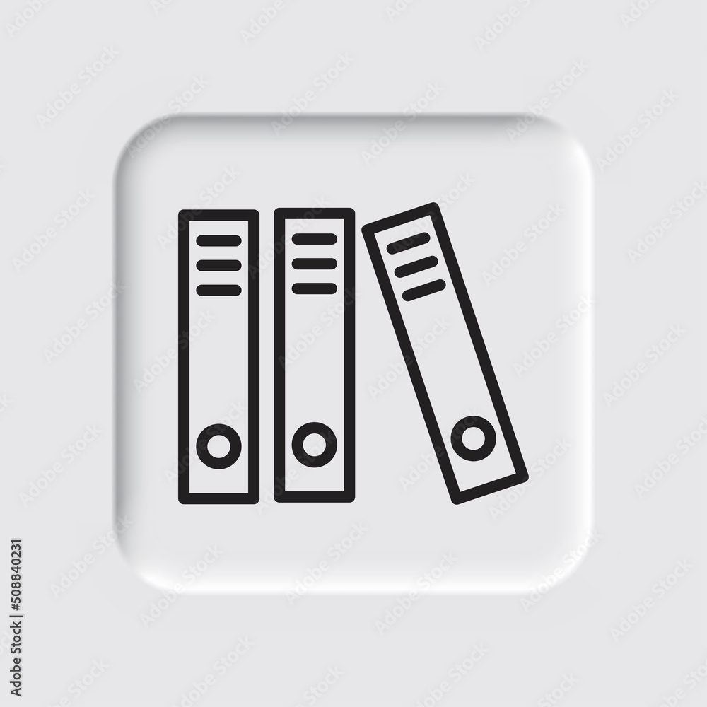 Poster archive simple icon vector. flat design. neumorphism design.ai
