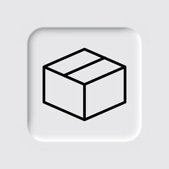 Box icon, vector. Flat design. Neumorphism design.ai