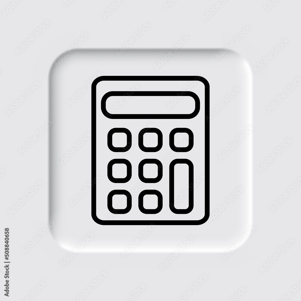 Poster calculator simple icon vector. flat design. neumorphism design.ai