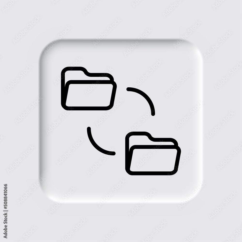 Poster data exchange simple icon vector. flat design. neumorphism design.ai