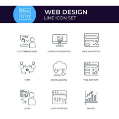 Web Design Line Icon Set Customizable Stroke