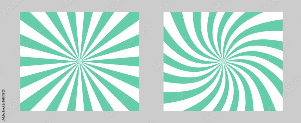 Aufkleber solar explosion sun burst effect. vector sunburst wallpaper. green color burst set of 2 sun rays bac