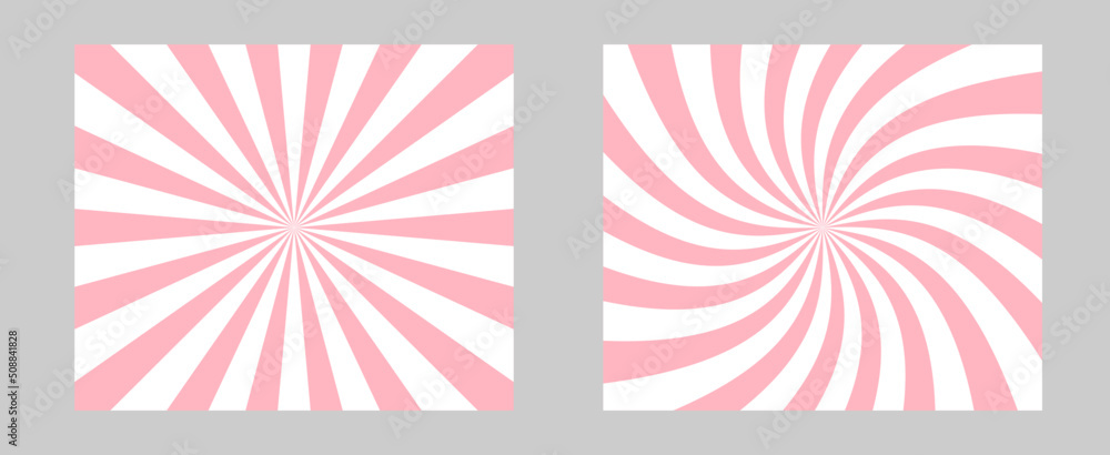 Poster solar explosion sun burst effect. vector sunburst wallpaper. pink rose color burst set of 2 sun rays