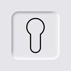 Keyhole icon, vector. Flat design. Neumorphism design.ai