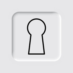 Keyhole simple icon vector. Flat design. Neumorphism design.ai