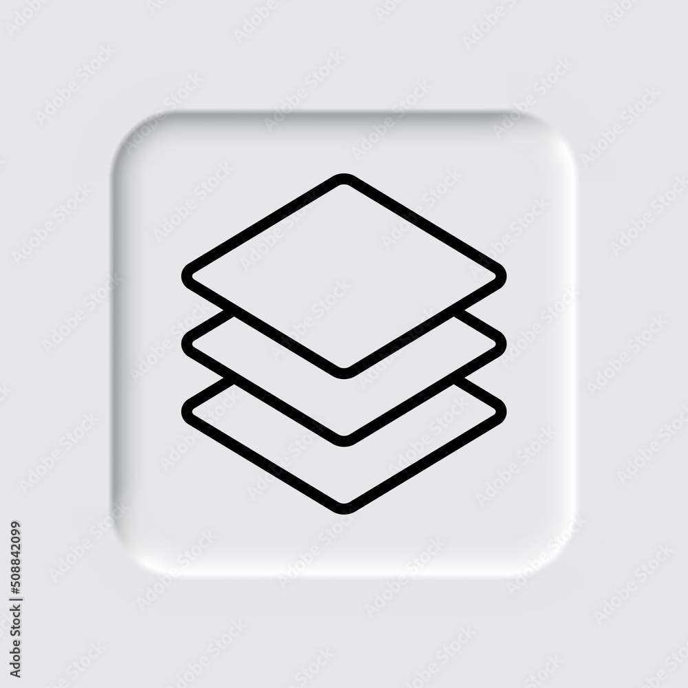Poster layers simple icon vector. flat design. neumorphism design.ai