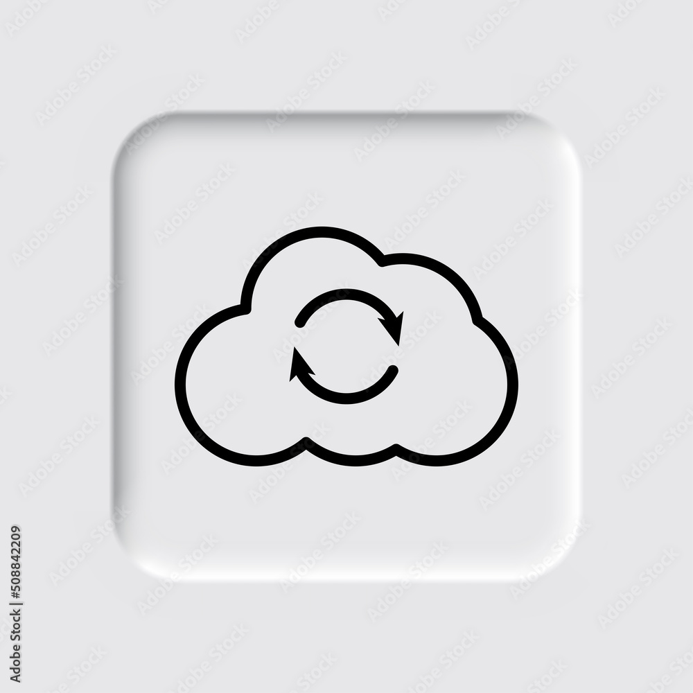 Poster loading, cloud simple icon vector. flat design. neumorphism design.ai