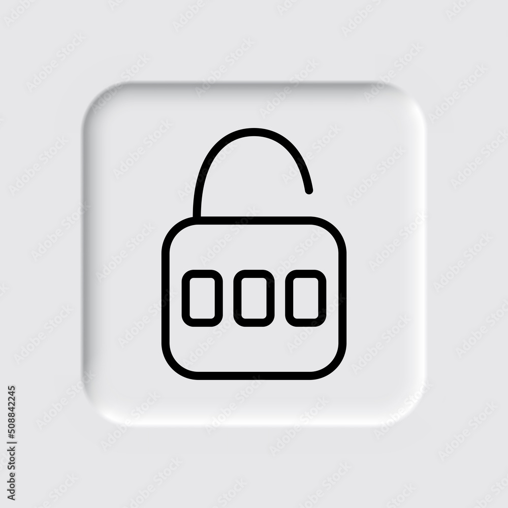 Poster lock simple icon vector. flat design. neumorphism design.ai