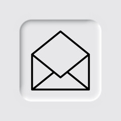 Open mail simple icon vector. Flat design. Neumorphism design.ai