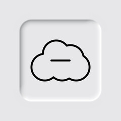 Remove, cloud simple icon vector. Flat design. Neumorphism design.ai