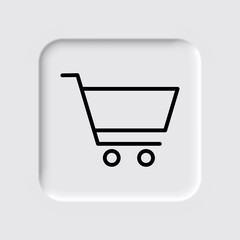 Shopping cart simple icon vector. Flat design. Neumorphism design.ai