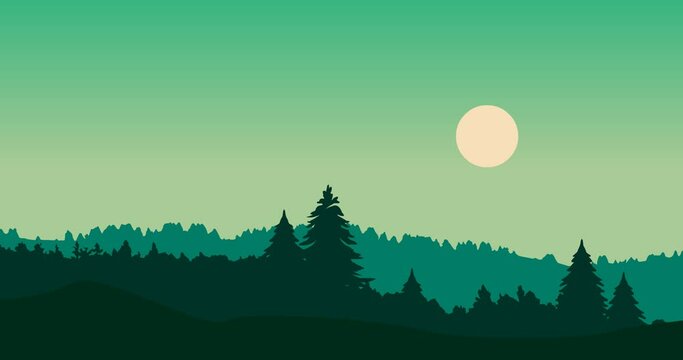 green forest mountains nature animation video