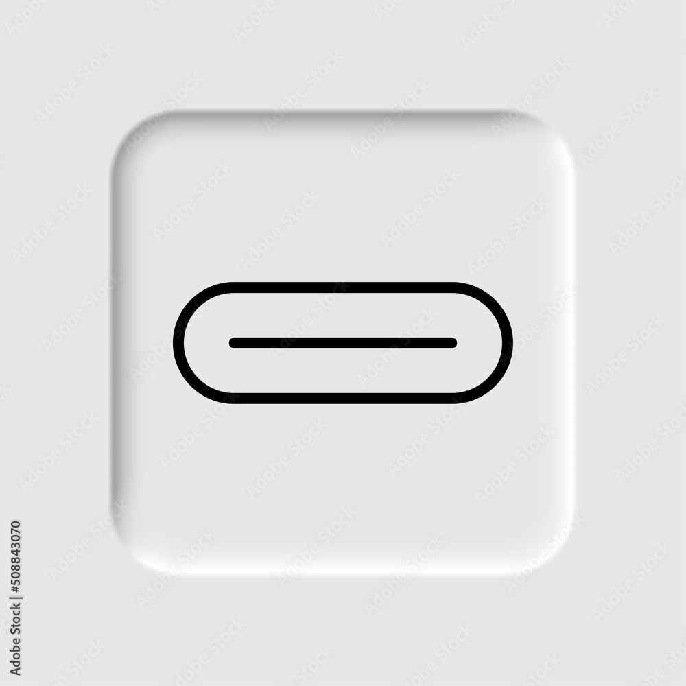 Poster usb-c simple icon vector. flat design. neumorphism design.ai