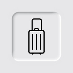 Travel bag simple icon. vector. Flat design. Neumorphism design.ai
