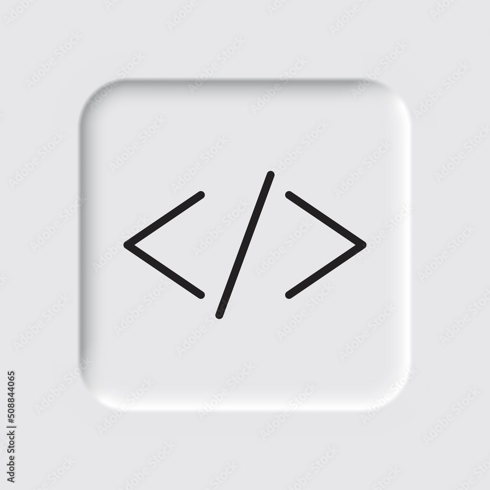 Poster coding simple icon vector. flat design. neumorphism design.ai