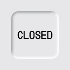 Closed simple icon vector. Flat design. Neumorphism design.ai