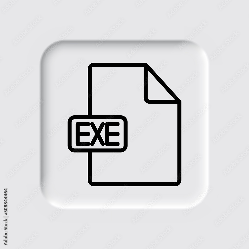 Poster exe file simple icon vector. flat design. neumorphism design.ai