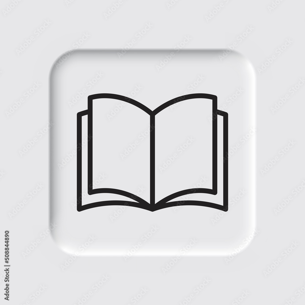 Poster open book simple icon vector.flat design. neumorphism design.ai