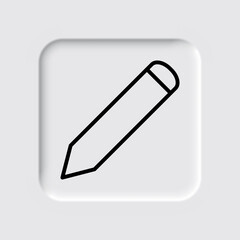 Pencil simple icon vector. Flat design. Neumorphism design.ai