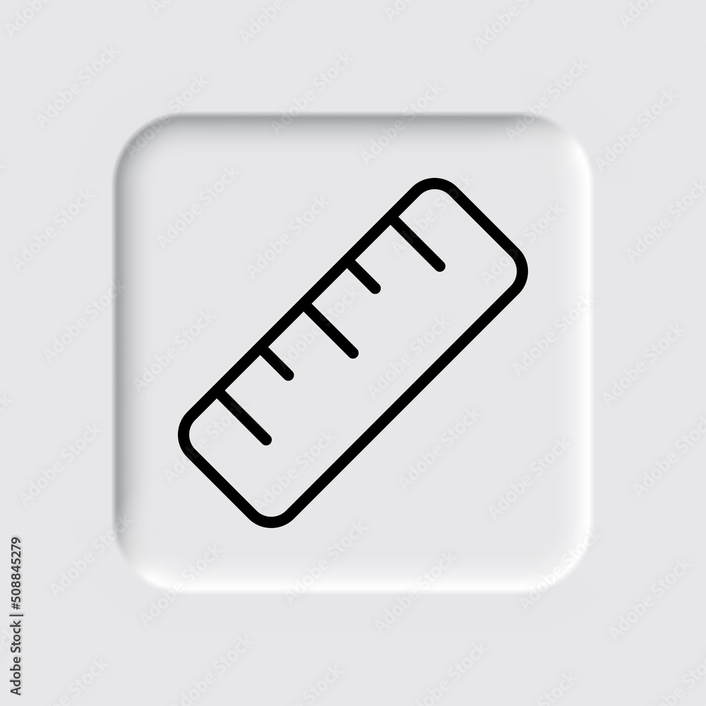 Poster ruler simple icon vector. flar design. neumorphism design.ai