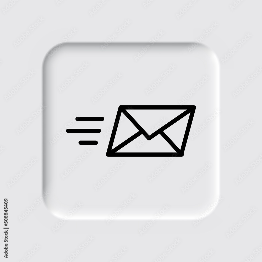 Poster send mail simple icon vector. flat design. neumorphism design.ai