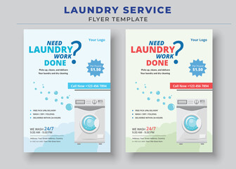 Need laundry work done poster, Laundry Service Flyer Template, Dry cleaner Flyer, Poster brochure design, Vector Editable and Print ready