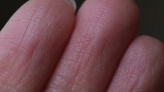 human fingerprint macro detail. Fingerprint from close up. Body care concept