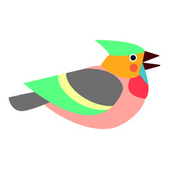 Сute little colorful bird isolated on a white background. cute little colorful bird isolated on white background EPS.
