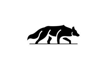 Bold Silhouette Dog Wolf Logo