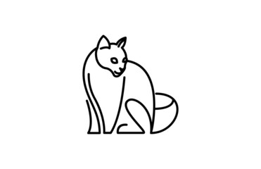 Vector Line Art Cat Illustration
