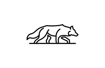 Vector Line Art Dog Wolf Illustration
