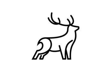 Vector Line Art Deer Illustration