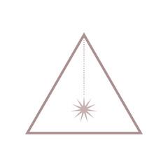Minimalist Boho Graphic Geometric Shape Icon. Boho Beige Colored Template for T Shirt or Poster Print