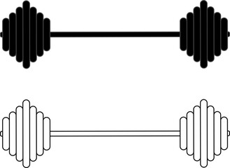 Barbell vector icon. Symbol, logo illustration.
Black dumbbell for fitness, training and exercise.
Sports vector element. Overview of fitness dumbbell illustrations