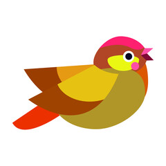 Сute little colorful bird isolated on a white background. cute little colorful bird isolated on white background EPS.
