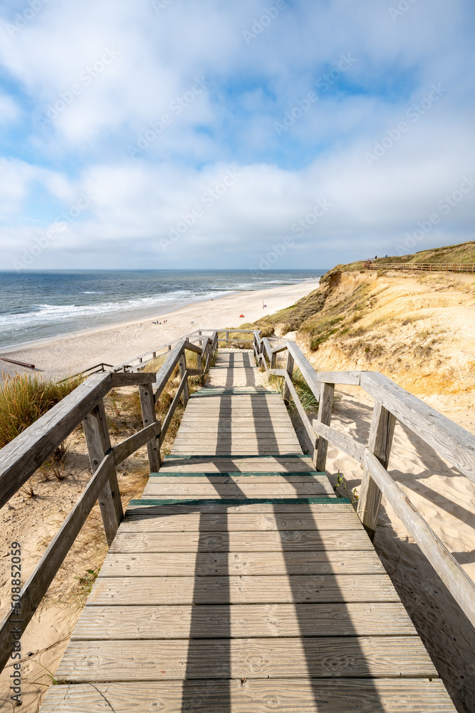 Wall mural path to the beach near the rotes kliff (red cliff), kampen, sylt, schleswig-holstein