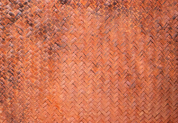 Old bamboo weaving pattern, woven rattan mat texture for background and design art work