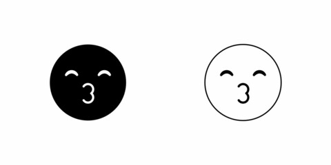 Kiss emoticon. Vector icon isolated on a white background.
