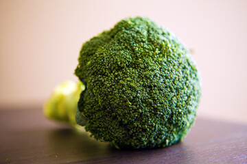 broccoli on a wooden table