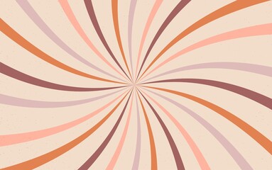 Banner in the style of 1970s good vibes. The waves and lines are multicolored. Vector psychedelic fun element for design. Use for printing, wallpaper, packaging, background.