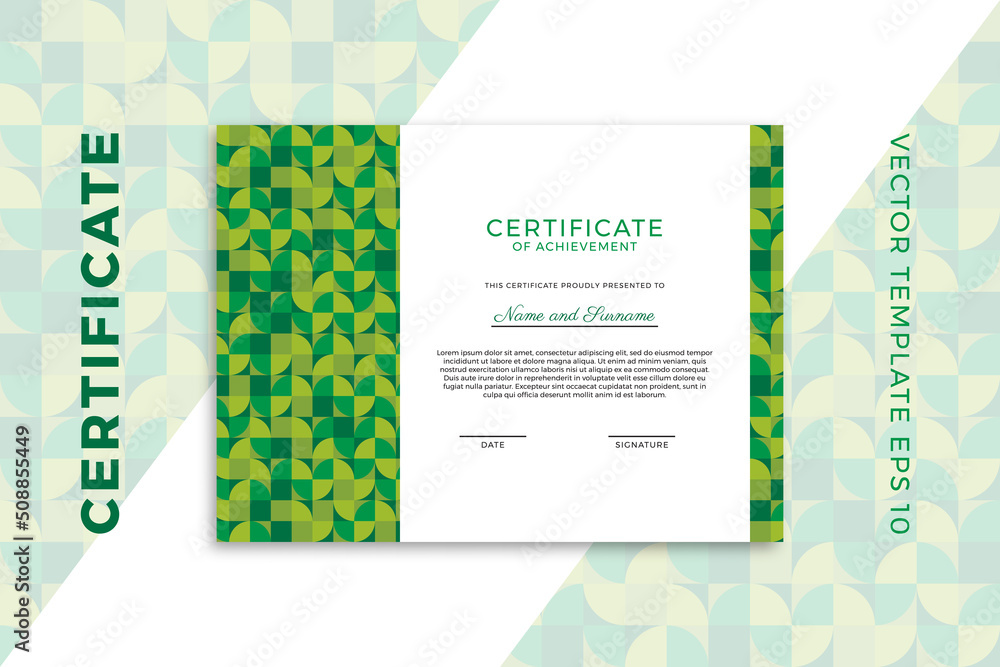Aufkleber trendy diploma horizontal template for graduation or course completion. elegant design of certificat